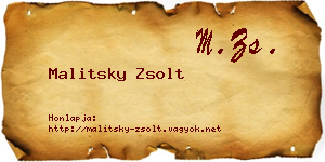 Malitsky Zsolt névjegykártya